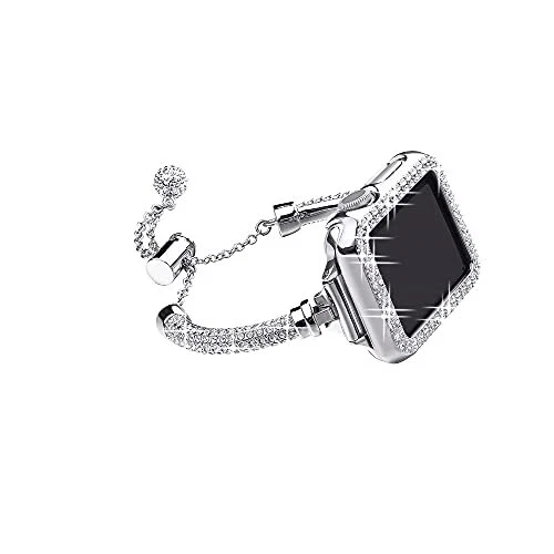 Secbolt Bling Bands with Apple Watch Band 38mm with Case Women Dressy Metal B...
