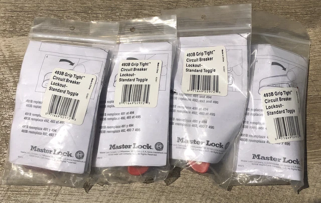 Lot Of 4 ~ Masterlock 493B Grip Tight Circuit Breaker Lockout