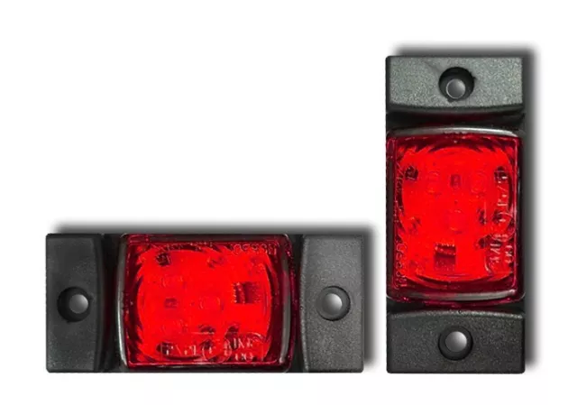 2 x 12V 24V LED RED REAR SIDE MARKER CLEARANCE LIGHTS TRUCK LORRY VAN PICKUP BUS