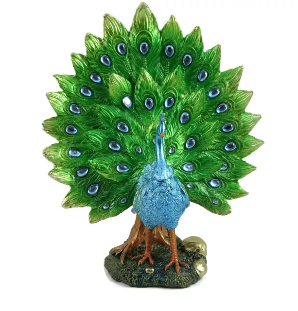 Peacock Figurine Professional Painted Craft Realistic Peacock Model Figure Large