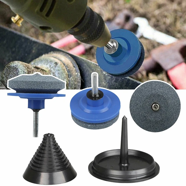 Kit D'affûtage Pour Lame De Tondeuse à Gazon 3 Pièces - Pierre à Aiguiser Universelle, Pour Tondeuse, Coupe-bordures, Etc.