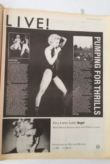 MADONNA  Roundhay Park Leeds 'concert review' 1987 UK ARTICLE / clipping