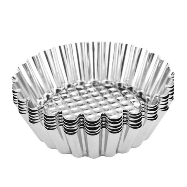 16 pezzi stampi per torta all'uovo in acciaio inox crisantemi design fai da te tazza da forno Wiederve