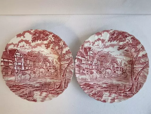 Vintage Myott China Royal Mail (Red) Staffordshire Rimmed Soup Bowl