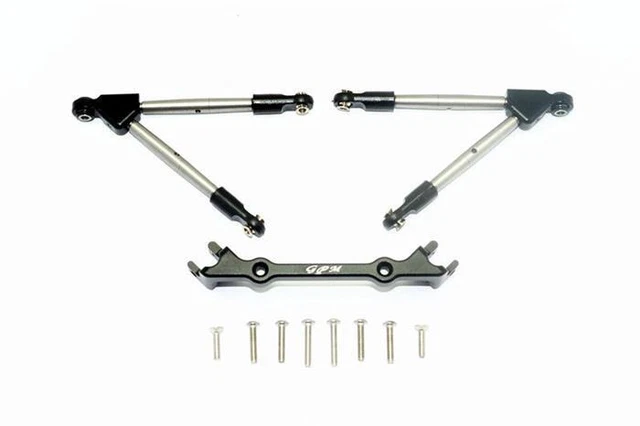 GPM Spring Steel Tie Rod & 25T Aluminum Servo Horn Set For Traxxas Rustler 4X4 VXL - 6 Piece Green