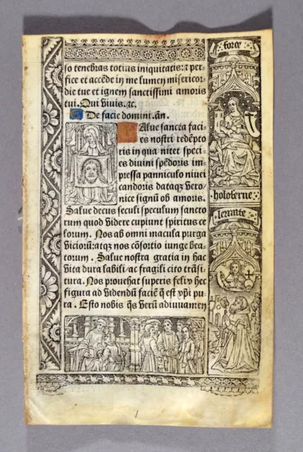 Vostre Leaf Book of Hours 1507 Stundenbuchblatt Pergament vellum Parchment