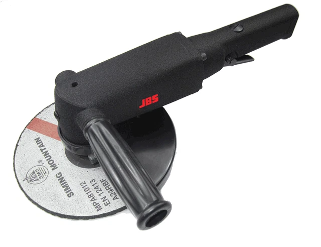 JBS PNEUMATIC ANGLE GRINDER 180mm 11000Rpm 12mm Air Hose, Side Handle*Aust Brand