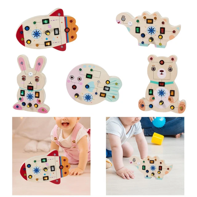 WOODEN BUSY BOARD Fine Motor Skills Preschool Toddlers Activities ...