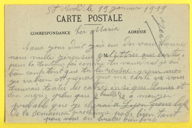 cpa FRANCE Written in 1919 BANK de NANCY Rue SAINT JEAN Animated Bank Tramway 2