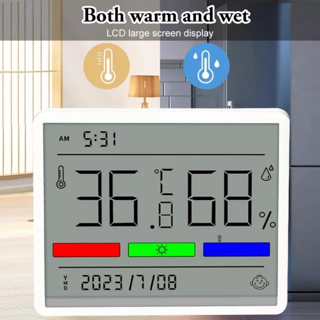 Umfassende Überwachung der Innenumgebung weißes Thermometer Hygrometer