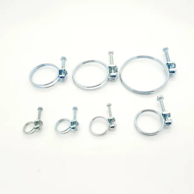 Double Wire Hose Clips/Clamps Pond Pipe Koi Fish Screw Tight Fitting Pump Water