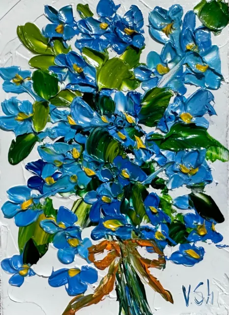 ACEO Flower Original Oil Painting Art Card Wildflowers Ukraine 100% Hand Painted