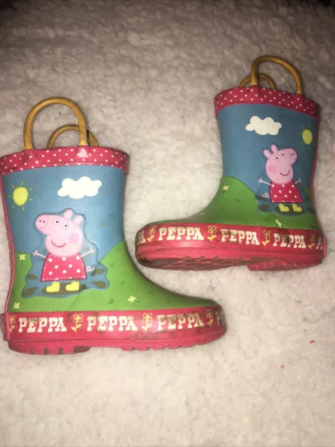 Peppa Pig Puddle Fun Toddler Girls Water Resistant Pull-on Rain Boots6