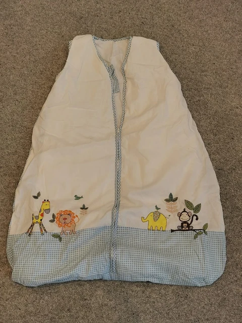 DUNELM - ALTER 18-24 Monate - 1,7 TOG BABY REISSVERSCHLUSS SCHLAFTASCHE - WEISS & BLAU
