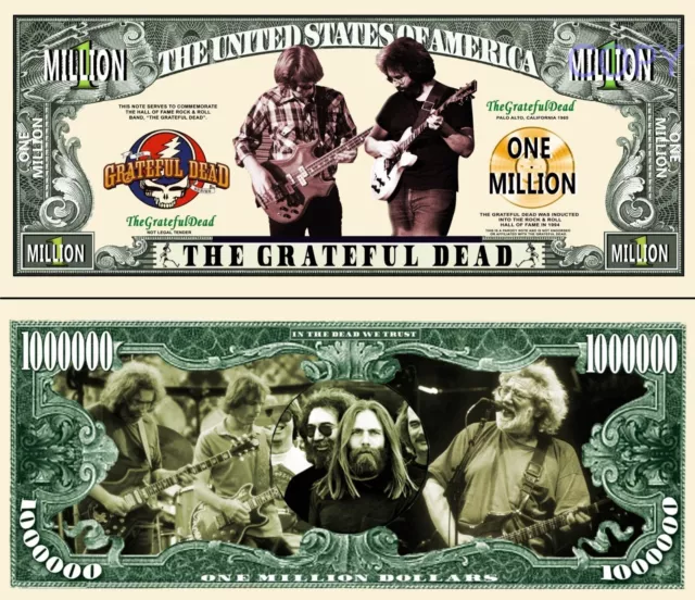 Grateful Dead Rock and Roll Hall of Fame Commemorative Million Dollar Bills x 2