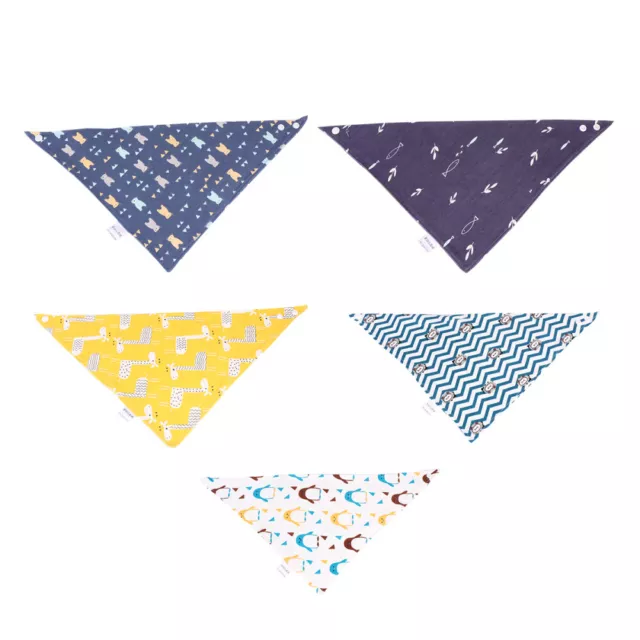 5 PCS Baby Feeding Bibs Toddler Bandana Dribble Triangular Scarf