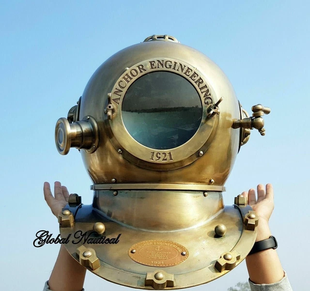 Vintage antique 18 Inch diving divers helmet deep sea 1921 anchor engineering D