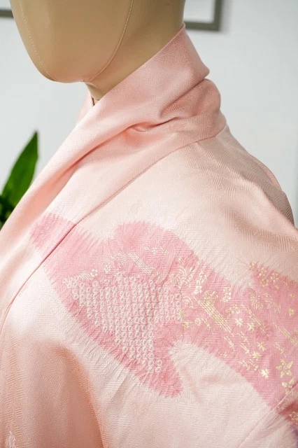 Dear Vanilla Japanese Silk Kimono Women's Robe Gown Authentic Japan Vintage Mint 4