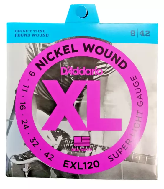 D'Addario XL Muta set 6 Corde Chitarra Elettrica Tensione Super Light Gauge 9-42