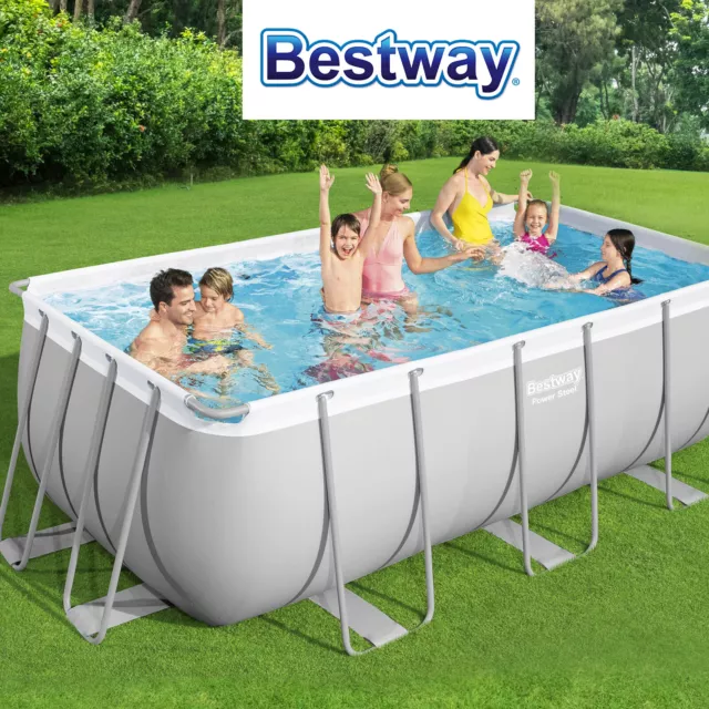 Bestway Swimming Pool Rectangular Above Ground Pools Filter Pump With Ladder