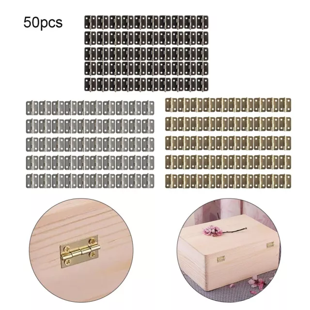 Petites charnières pour boîtes miniatures et maisons de poupée lot de 50 avec