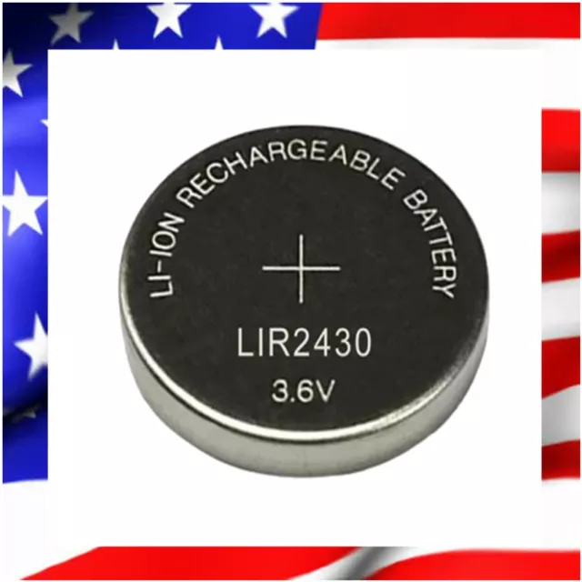 Pile bouton LIR2430 Li-ion lithium rechargeable 3,6V battery Accus coin battery