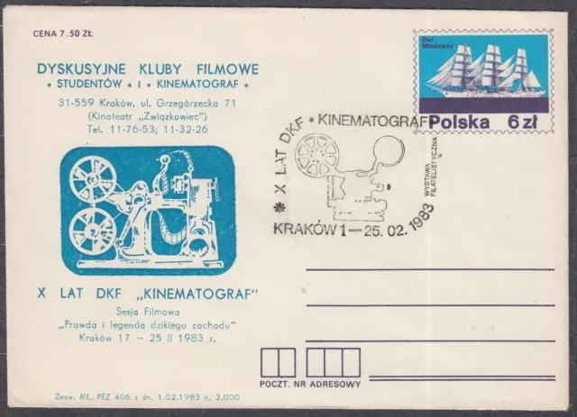 POLOGNE 1982 Ck#069 utilisé Enveloppe.   Voilier "Don de la Jeunesse".