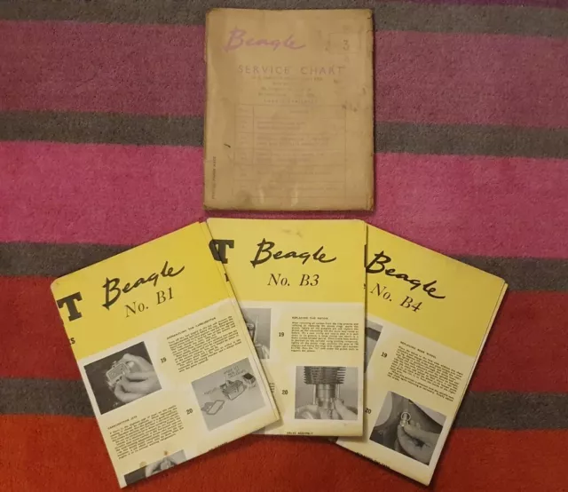 BSA Beagle Fold Out Service Charts 1,3 & 4 - 1964