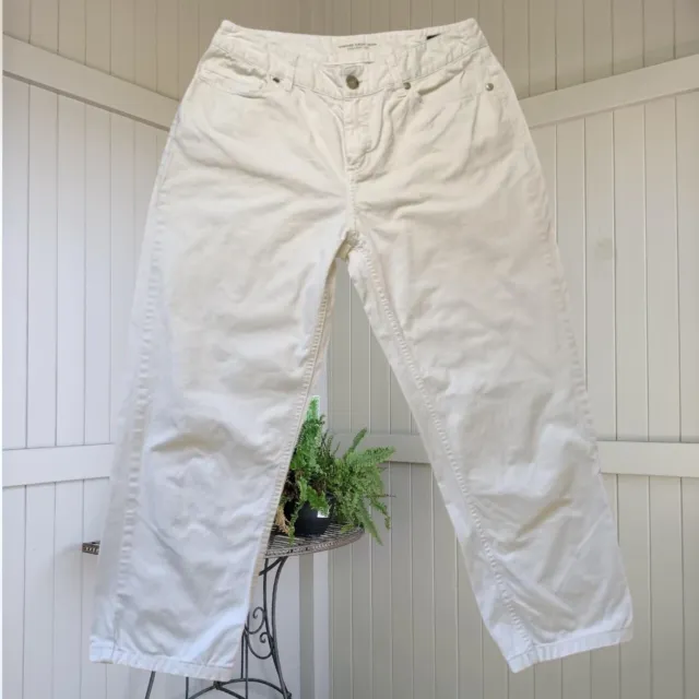 Sportscraft Jeans Size 8 White Denim Mom High Waisted Straight Leg 1980s Retro