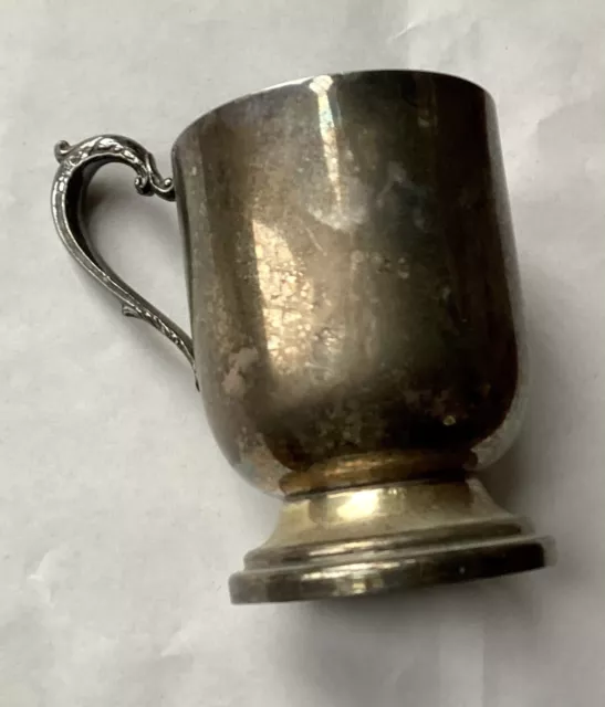 Small Silver Plated Vintage Tankard (Child’s Christening Cup).