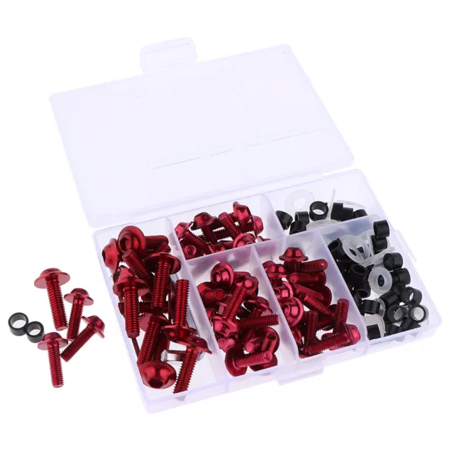 158x Red Fairing Bolts Kit Fastener Clips Screws for Motorcycle Sportbike