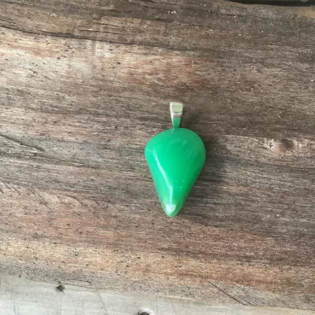 Australian Chrysoprase Stg Silver Pendant ~ AA Grade 2