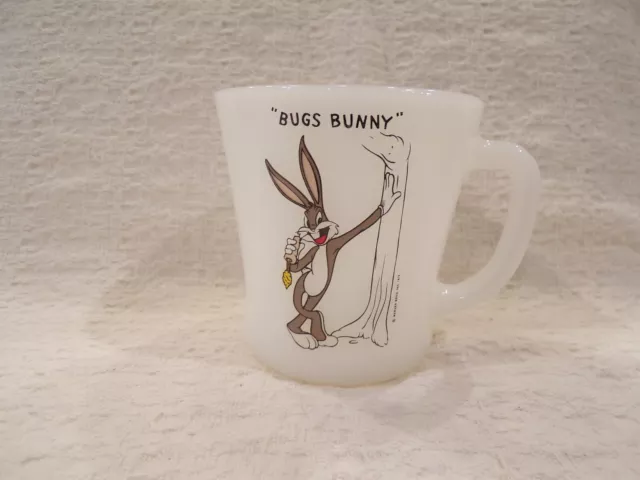 Fire-King Warner Bros. BUGS BUNNY Cartoon Character Advertising Coffee Mug