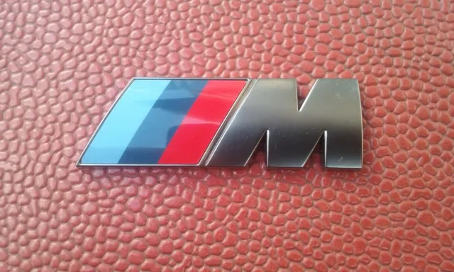 Bmw "M" Motorsport Emblème Aile Av Red/Blue/Chrome Bmw Car Badge Oem Genuine