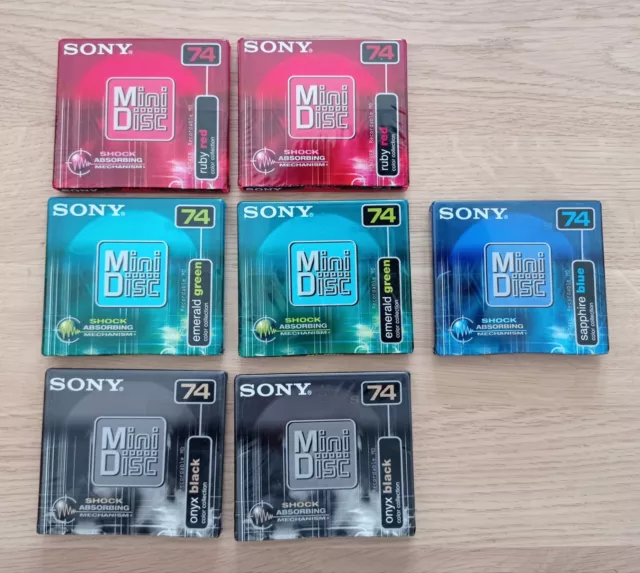 Lot de 7 MiniDisc 74 Sony Recordable  Neufs Sous Blister mini disc