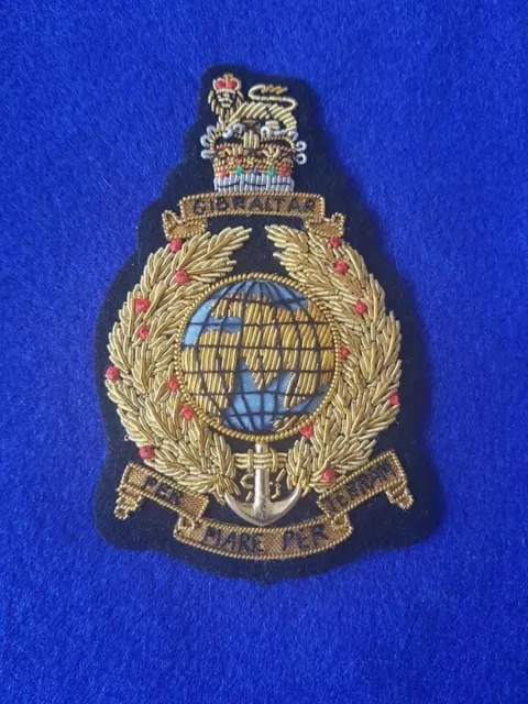 The Corps of Royal Marines Blazer Badge Hand Embroidered With Bullion And Wire