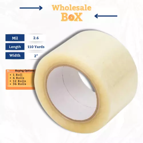 Packing Tape-Clear-2 Inch- 110 Yards- 2.6 Mil Heavy Duty- AT211026KP