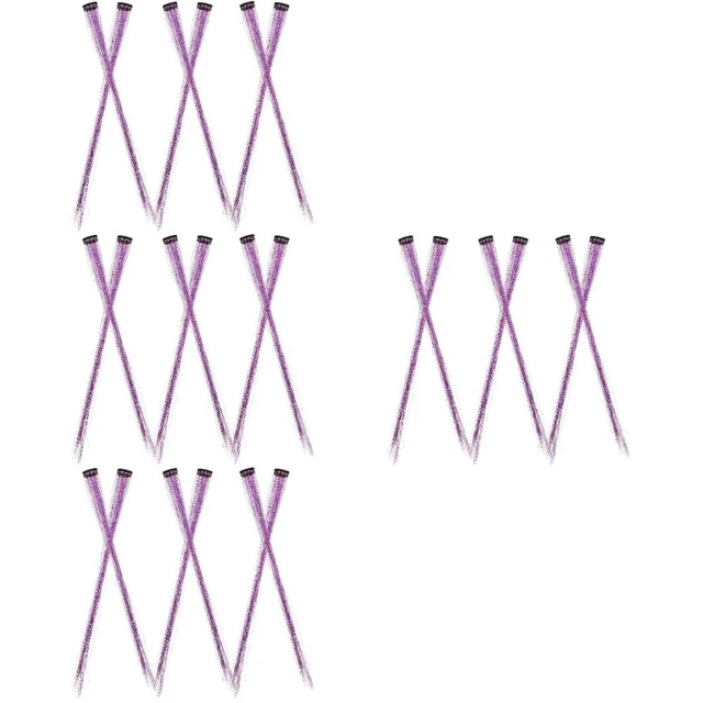 24 pz parrucca lucida filo di seta PET capelli di fata lametta viola