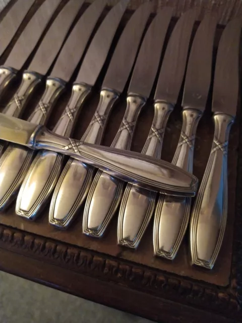 11 Couteaux de Table Style Louis XVI Métal Argenté