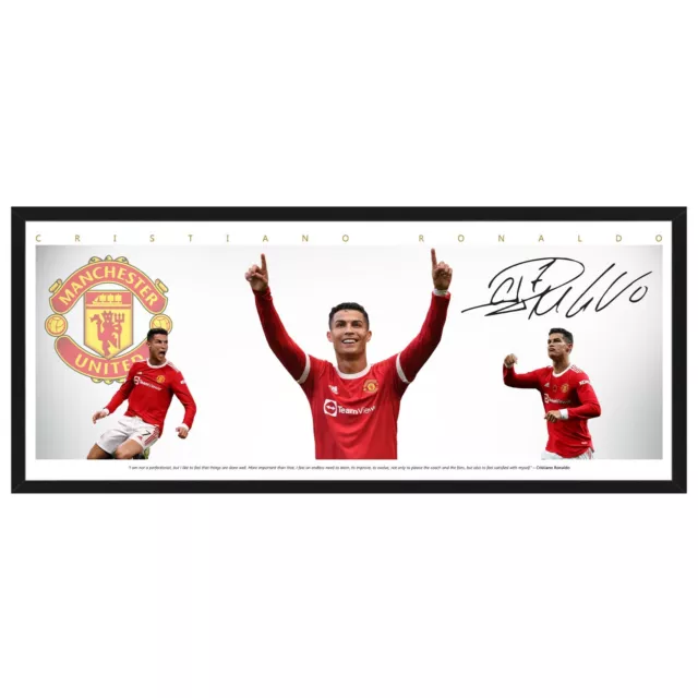 Cristiano Ronaldo Manchester Untied Wings Signed Framed Soccer Memorabilia Messi