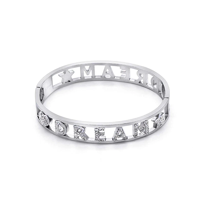 Dream  Bangle Bracelet Oval Shape Jewellery Gift For Smart Girls