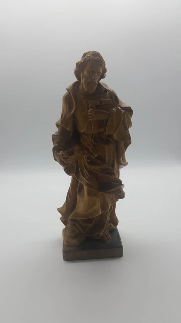 Escultura de madera tallada en blanco Josef pieza de colección