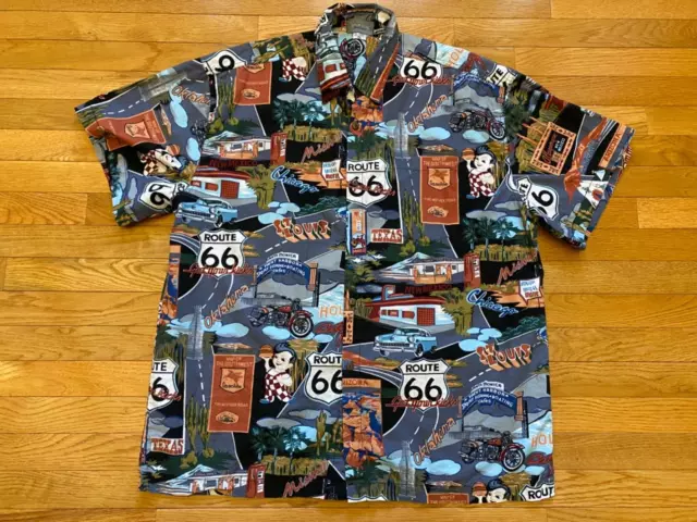 HIGH SEAS ROUTE 66 Frischs Bobs Big Boy Diner Hawaiian Shirt Size XL ...