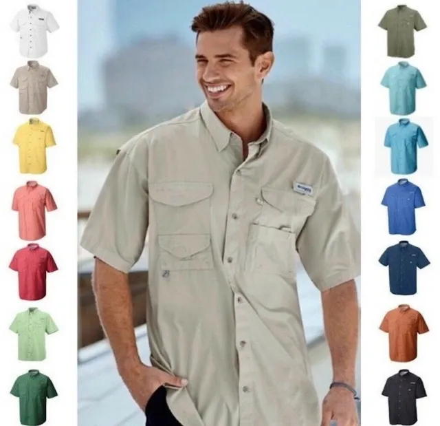 NEW MEN'S COLUMBIA PFG Bonehead Vented Fishing Shirt Short Sleeve Big/Tall  $29.99 - PicClick