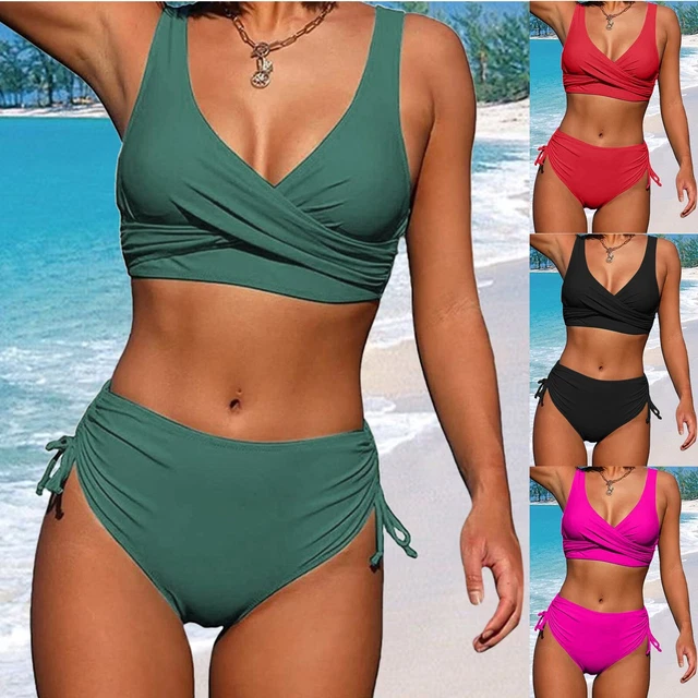 2023 Woman New Split Twist Wrap Lace Up Hollow Out Junior Bathing Suits Shorts