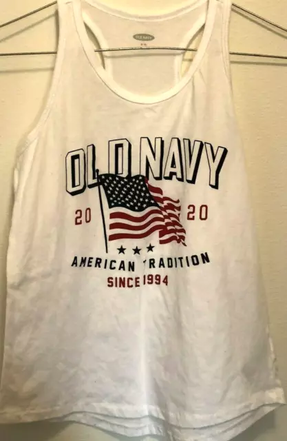 Old Navy Top Patriotic Flag Racerback Tank Girl's Size 8 Med Top Pullover