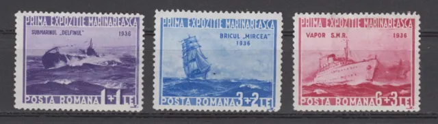 Rumänien MiNr. 519-521 Marine-Ausstellung Bukarest MNH/** 1936