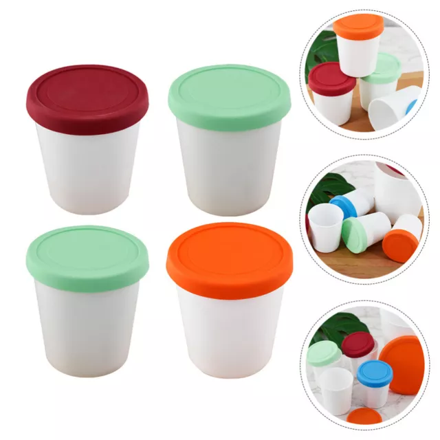4 Pcs Yogurt Ice Cream Cup Container Space-saving Containers