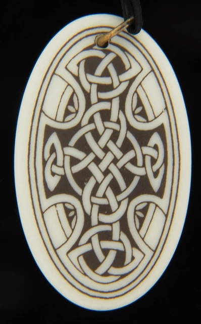 Touchstone Pottery Large Oval Celtic Cross Porcelain Necklace