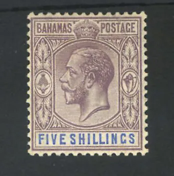 M3456 Bahamas 1924 SG124 - 5/- dull purple & blue, wmk Multi Script CA.